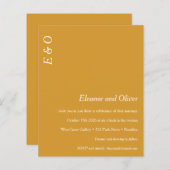 Minimal gelbes Elegantes Hochzeitsempfang (Vorne/Hinten)