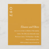 Minimal gelbes Elegantes Hochzeitsempfang (Vorderseite)