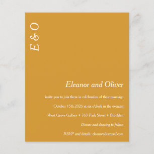 Minimal gelbes Elegantes Hochzeitsempfang