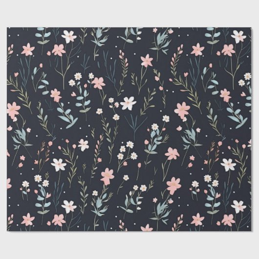 Minimal Gentle Colorful Garden Wildblumen Kinderzi Geschenkpapier (Flach)
