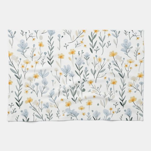 Minimal Gentle Colorful Garden Wildblumen Kinderzi Geschirrtuch (Horizontal)
