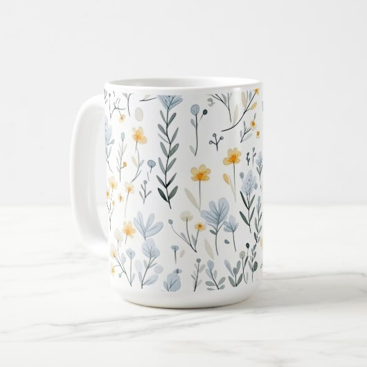 Minimal Gentle Colorful Garden Wildblumen Kinderzi Kaffeetasse (Vorderseite Links)