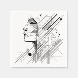 Minimal Geometric Face  Serviette