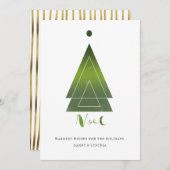 Minimal geometrische Weihnachtsbaumkarte Feiertagskarte (Vorne/Hinten)