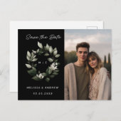 Minimal Gerettet DateGreen-Kranz Ankündigungspostkarte (Vorne/Hinten)