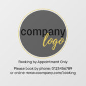 MINIMAL GESCHÄFTSLOGO BUCHUNG DURCH ERNENNUNG FENSTERAUFKLEBER (Blatt)