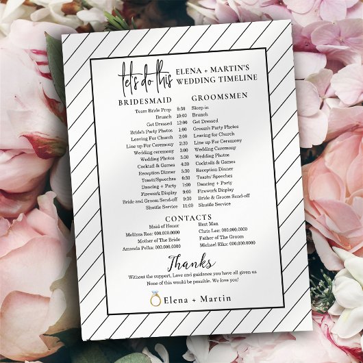 Minimal gezeichneter Skripttext Hochzeitstag Zeitl