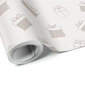 Minimal Gift Boxes Christmas Wrapping Paper Geschenkpapier (Rolleneckpunkt)