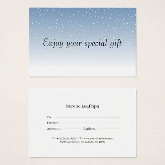 Minimal Gift Certificate Card for Small Businesses (Vorne & Hinten)