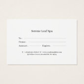 Minimal Gift Certificate Card for Small Businesses (Rückseite)