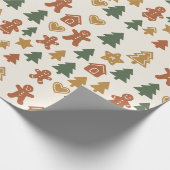 Minimal Gingerbread Pattern Geschenkpapier (Ecke)