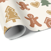 Minimal Gingerbread Pattern Geschenkpapier (Rolleneckpunkt)