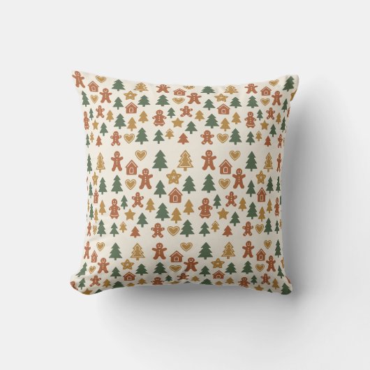 Minimal Gingerbread Pattern Kissen (Vorderseite)