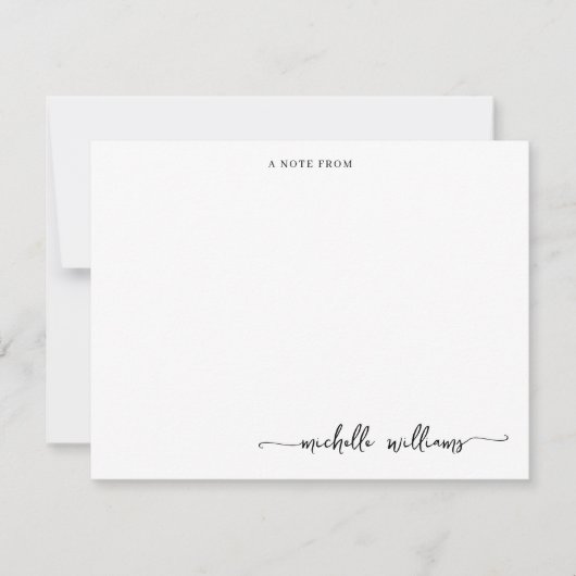 Minimal Girly Elegante Calligrafy Script Note from Mitteilungskarte (Vorderseite)