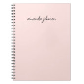 Minimal Girly Simple Light Pink Full Name Monogram Notizblock (Vorderseite)