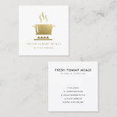 MINIMAL GLAM GOLD IMITATE POT MEHR KOCH CATERING QUADRATISCHE VISITENKARTE (Vorne/Hinten)