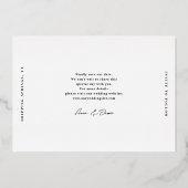 Minimal Glimmer Wedding Save the Date Folieneinladung (Rückseite)