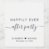 Minimal glücklich immer nach dem Party Hochzeit Em Weinetikett (Einzelnes Label)