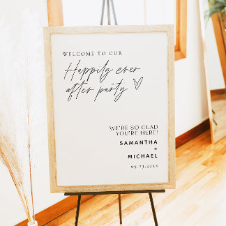 Minimal glücklich je nach Party Elopement Willkomm Poster