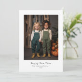 Minimal glückliche Jahreskarte Feiertagskarte (Stehend Vorderseite)