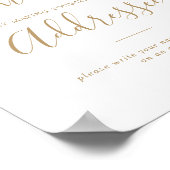 Minimal Gold Baby Shower Address an Envelope Sign Poster (Ecke)