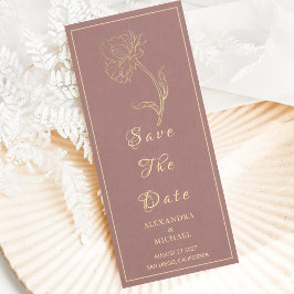 Minimal Gold Blume Kalligraphie Save the Date