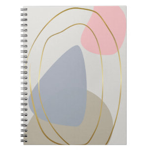 Minimal Gold Blush Abstrakte Formen Notebook Notizblock