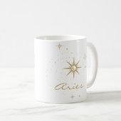 Minimal Gold Celestial Aries Zodiac Sign Kaffeetasse (VorderseiteRechts)