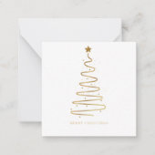 Minimal Gold Christmas Tree Corporate Holiday Mitteilungskarte (Vorderseite)