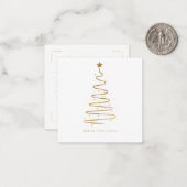 Minimal Gold Christmas Tree Corporate Holiday Mitteilungskarte (Vorderseite/Rückseite Beispiel)