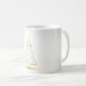 Minimal Gold Christmas Tree Mug Kaffeetasse (VorderseiteRechts)