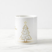 Minimal Gold Christmas Tree Mug Kaffeetasse (Mittel)