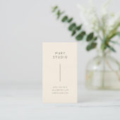 Minimal Gold & Creme | Vertikal Visitenkarte (Stehend Vorderseite)