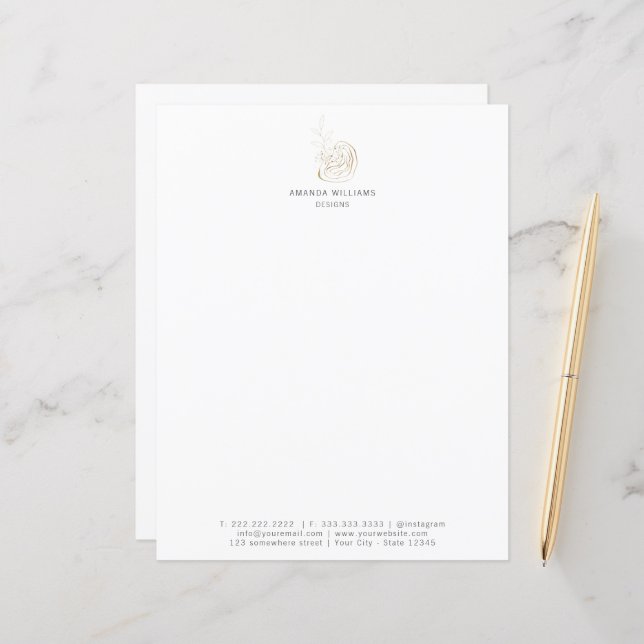 Minimal Gold Designer Abstrakt Letterhead Design (Vorderseite/Rückseite Beispiel)