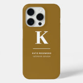 Minimal Gold Elegant Anspruchsvolles Luxe Monogram Case-Mate iPhone Hülle (Rückseite)