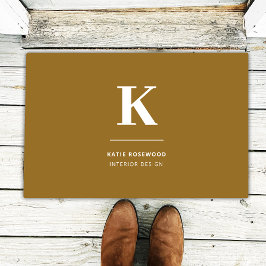 Minimal Gold Elegant Anspruchsvolles Luxe Monogram Fußmatte
