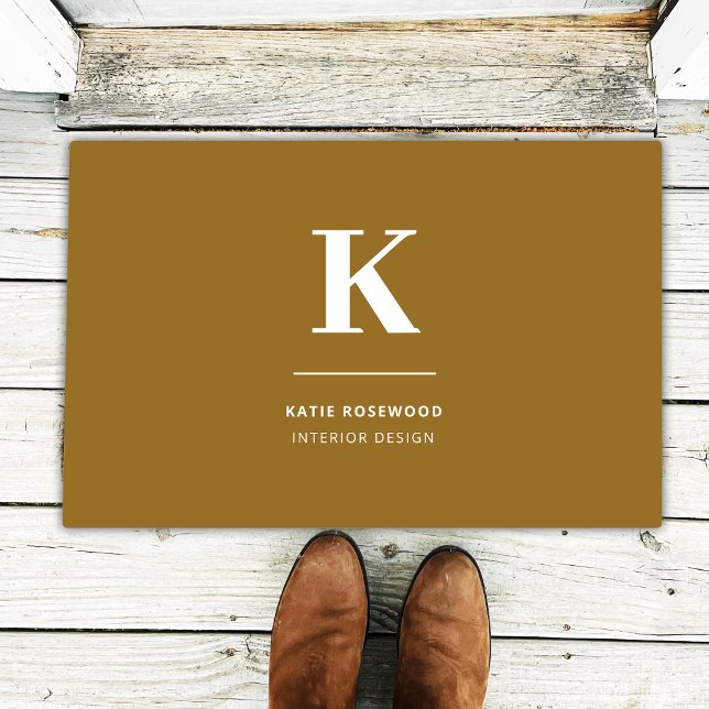 Minimal Gold Elegant Anspruchsvolles Luxe Monogram Fußmatte (Von Creator hochgeladen)