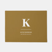 Minimal Gold Elegant Anspruchsvolles Luxe Monogram Fußmatte (Vorderseite)