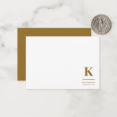 Minimal Gold Elegant Anspruchsvolles Luxe Monogram Mitteilungskarte (Vorderseite/Rückseite Beispiel)