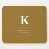 Minimal Gold Elegant Anspruchsvolles Luxe Monogram Mousepad (Vorne)