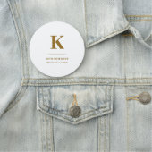 Minimal Gold Elegant Anspruchsvolles Luxe Monogram Namensschild (Beispiel)