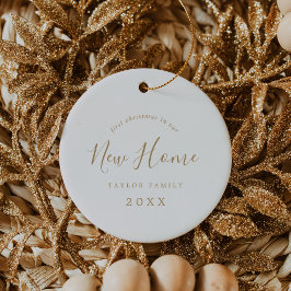 Minimal Gold erste Weihnachten in unserem neuen Zu Keramik Ornament