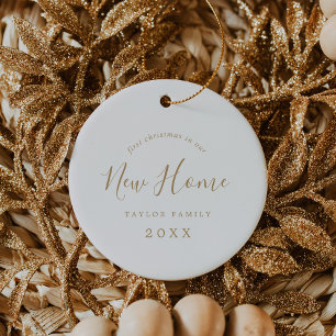 Minimal Gold erste Weihnachten in unserem neuen Zu Keramik Ornament