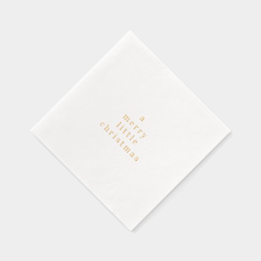 Minimal Gold Foil A Merry Little Christmas Servietten Mit Folie (Rechts)