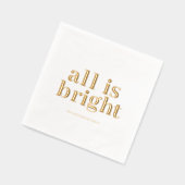 Minimal Gold Foil “All Is Bright” Servietten Mit Folie (Links)
