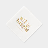 Minimal Gold Foil “All Is Bright” Servietten Mit Folie (Rechts)