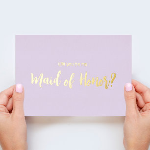 Minimal Gold Foil Bridesmaid Vorschlag Card Folieneinladung
