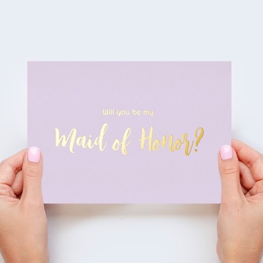 Minimal Gold Foil Bridesmaid Vorschlag Card Folieneinladung