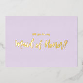 Minimal Gold Foil Bridesmaid Vorschlag Card Folieneinladung (Vorderseite)