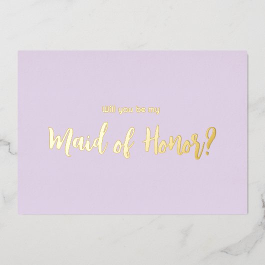 Minimal Gold Foil Bridesmaid Vorschlag Card Folieneinladung (Vorderseite)